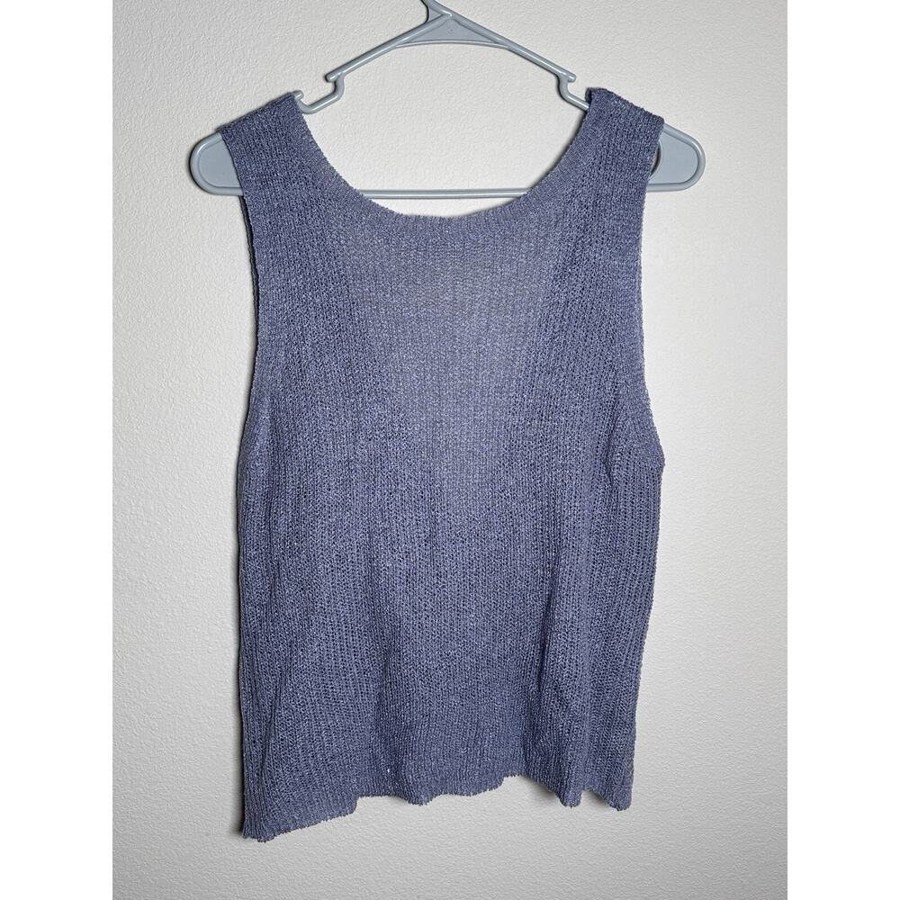 NWT Be Cool blue purple knit crochet womens tank top knot vest size medium large - Picture 2 of 6